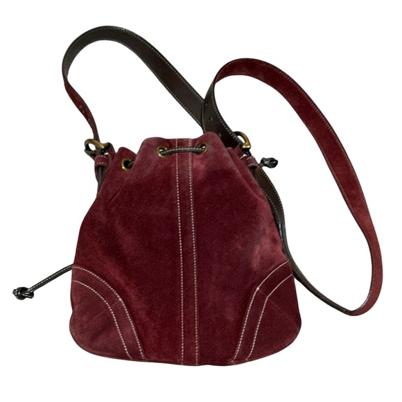 Vintage Coach Burgundy Suede Bag Good Used Condition - Picture 2 of 7